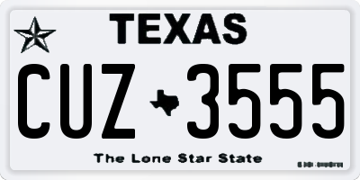 TX license plate CUZ3555