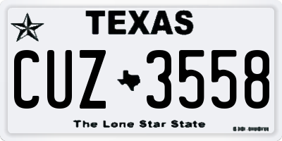 TX license plate CUZ3558