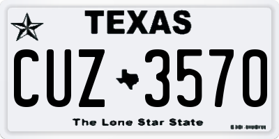 TX license plate CUZ3570