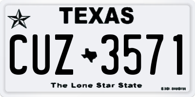 TX license plate CUZ3571