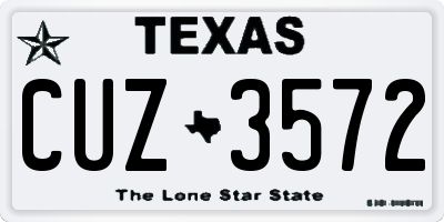 TX license plate CUZ3572