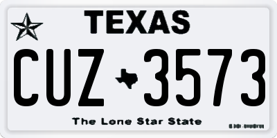 TX license plate CUZ3573