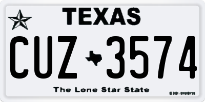 TX license plate CUZ3574