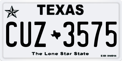TX license plate CUZ3575