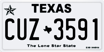 TX license plate CUZ3591