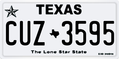 TX license plate CUZ3595