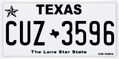 TX license plate CUZ3596