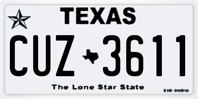 TX license plate CUZ3611