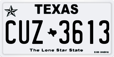 TX license plate CUZ3613