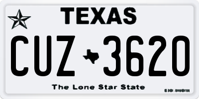 TX license plate CUZ3620