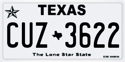 TX license plate CUZ3622