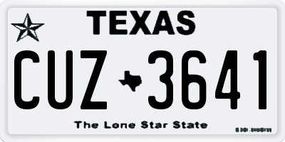 TX license plate CUZ3641