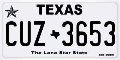 TX license plate CUZ3653