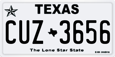 TX license plate CUZ3656