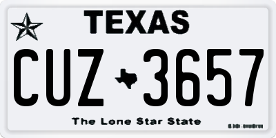 TX license plate CUZ3657