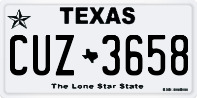 TX license plate CUZ3658