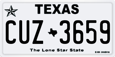 TX license plate CUZ3659
