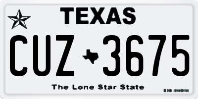 TX license plate CUZ3675