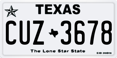 TX license plate CUZ3678