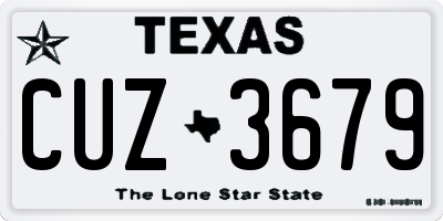TX license plate CUZ3679