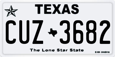 TX license plate CUZ3682