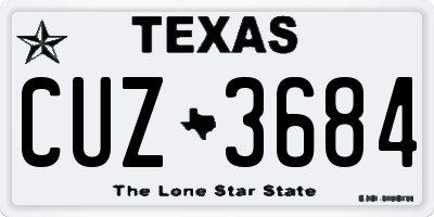 TX license plate CUZ3684