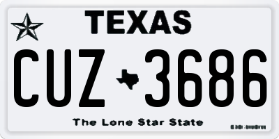 TX license plate CUZ3686