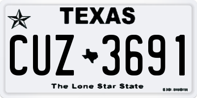 TX license plate CUZ3691