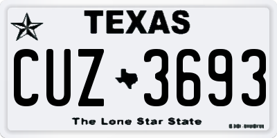 TX license plate CUZ3693
