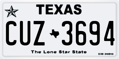 TX license plate CUZ3694