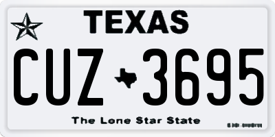 TX license plate CUZ3695