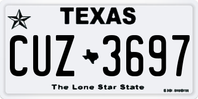 TX license plate CUZ3697