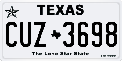 TX license plate CUZ3698