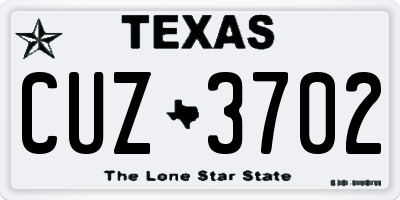 TX license plate CUZ3702