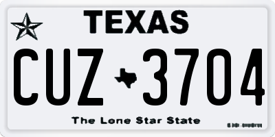 TX license plate CUZ3704