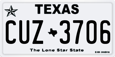 TX license plate CUZ3706