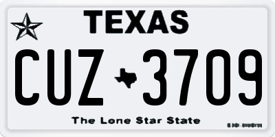 TX license plate CUZ3709