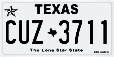 TX license plate CUZ3711
