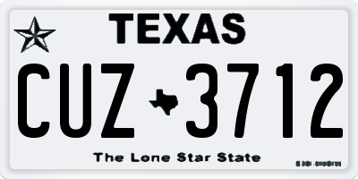 TX license plate CUZ3712