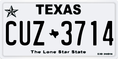 TX license plate CUZ3714