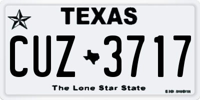 TX license plate CUZ3717