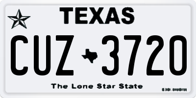 TX license plate CUZ3720