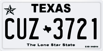 TX license plate CUZ3721