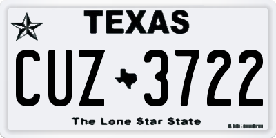TX license plate CUZ3722