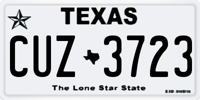 TX license plate CUZ3723