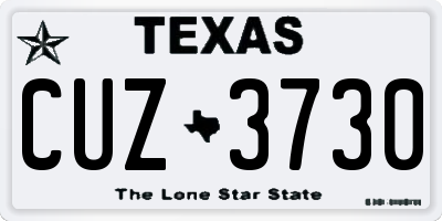 TX license plate CUZ3730