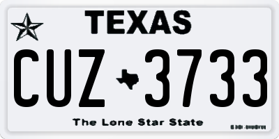 TX license plate CUZ3733