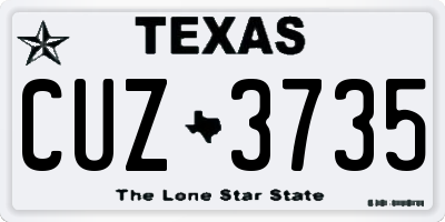 TX license plate CUZ3735
