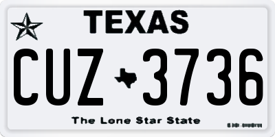 TX license plate CUZ3736