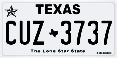 TX license plate CUZ3737